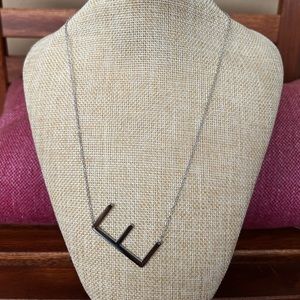 **BRAND NEW** Stainless steel silver letter E necklace
